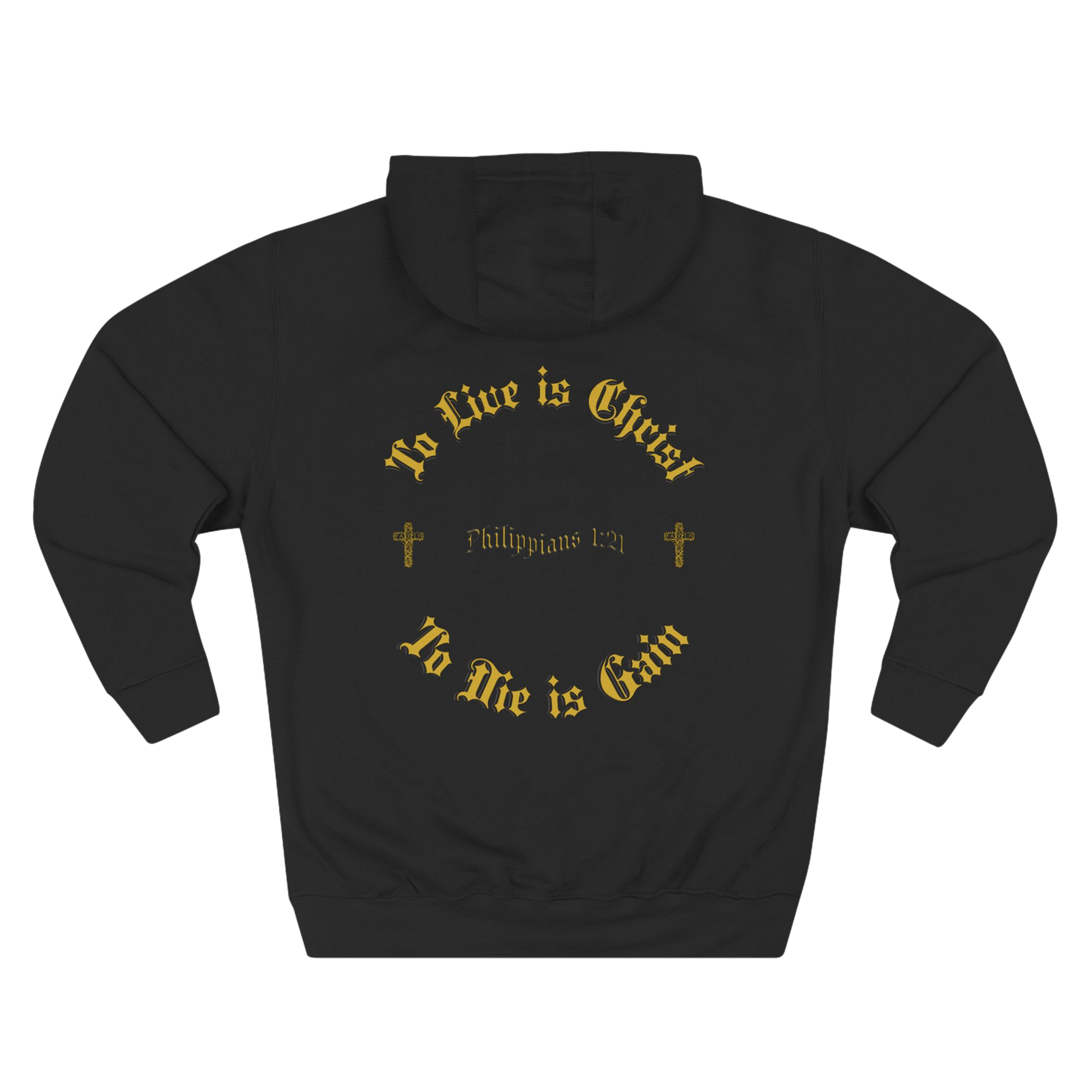 BoundlessFaith - To Live is Christ, To Die is Gain - Christian Apparel Hoodie BLACK - TRUE Apparel of God