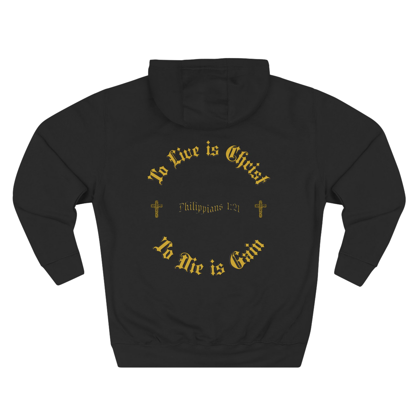 BoundlessFaith - To Live is Christ, To Die is Gain - Christian Apparel Hoodie BLACK - TRUE Apparel of God